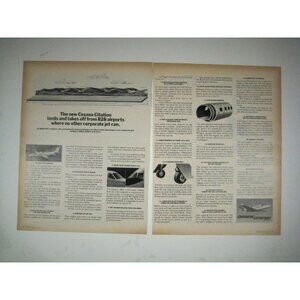 Cessna Citation Jet Ad 1971 Airplane Magazine Print AD 2 Pages Aviation